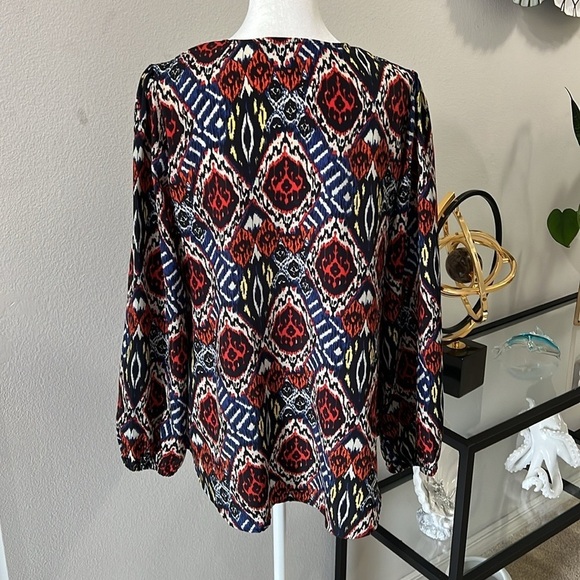 EXCELLENT CONDITION! lovers and friends long sleeve colorful blouse size M - Picture 2 of 12